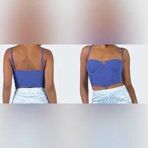 NWT Blue cropped Princess Polly tank Sz 4